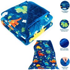 Baby Blanket Dinosaur Collection Child Soft Thick Warm Blue