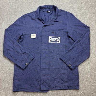 Vintage französische Jacke Erwachsene mittelblau Arbeitskleidung Canvas Hausa...