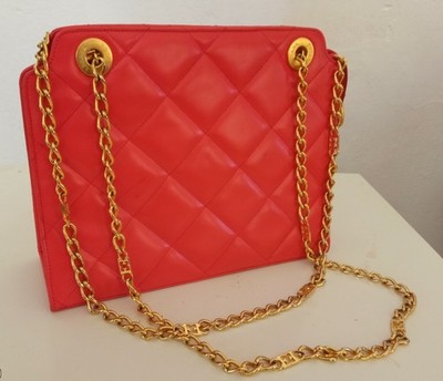Handtasche Damen Escada, ROT, Leder, gesteppt