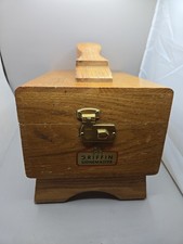 Vintage Griffin ShineMaster Wood Shoe Shine Box Made in USA Brown Box Only.