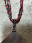 Southwestern Necklace/Vintage Enhancer Pendant/Red and Silver-Tone/Beautiful.  — photo 6