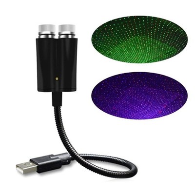 Universal Auto USB Sternenlicht Dekor doppelte Farbe verstellbar für Nachtfahrten
