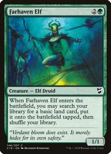 NM Farhaven Elf, MTG, Commander 2018, Magic the Gathering, 146