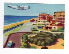 Aviation Card Granose Air Travel 1957. BOAC Strato-cruiser over Tel Avin