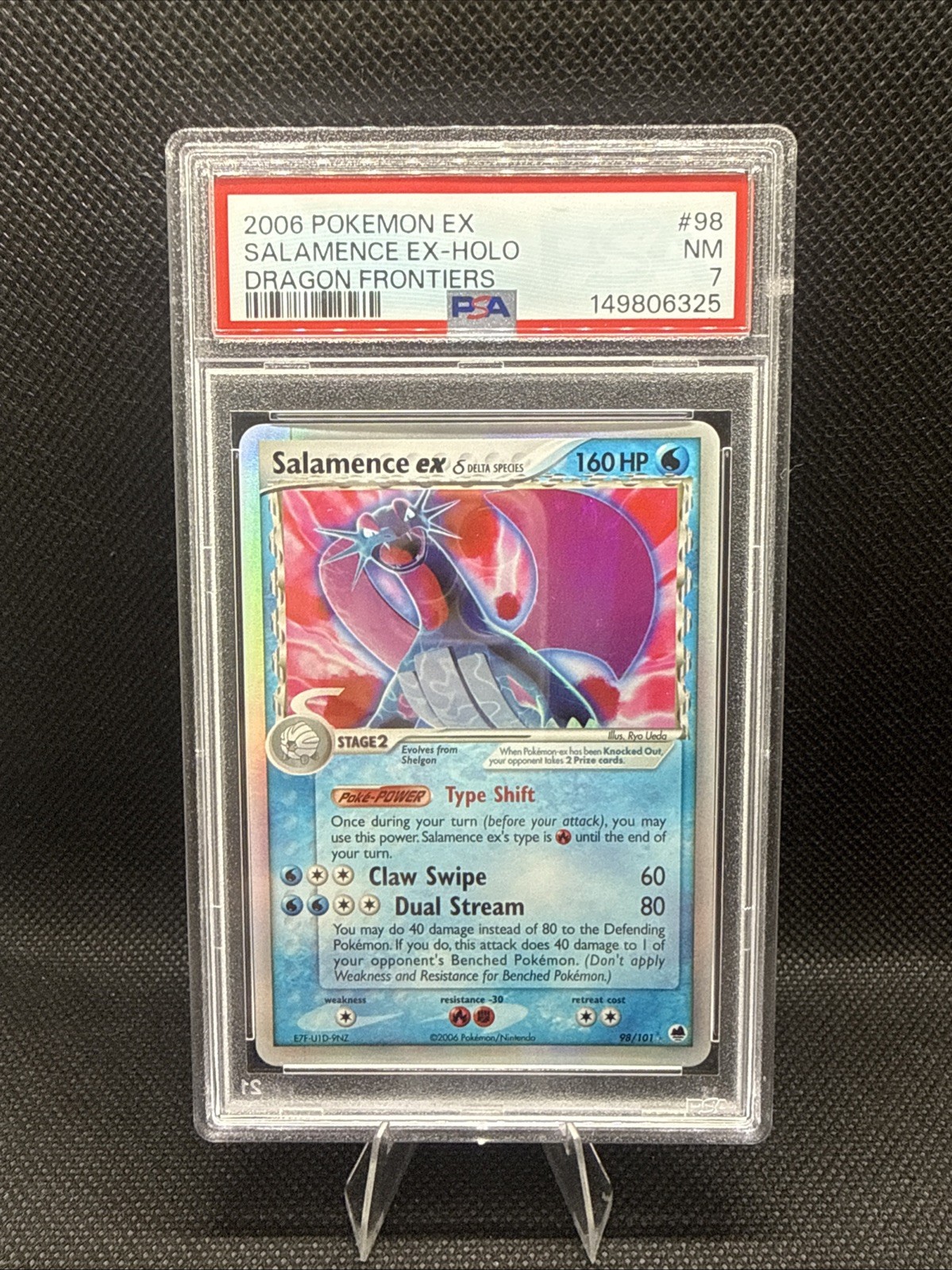 2006 Pokemon Ex Dragon Frontiers 98 Salamence Ex-Holo PSA 7