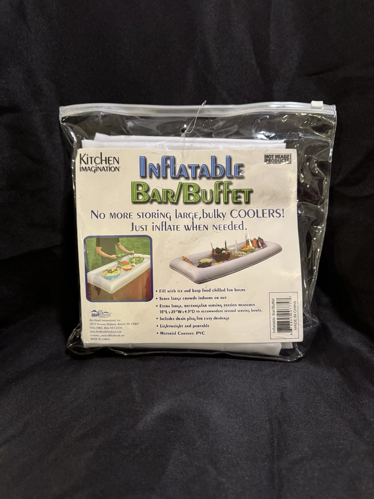 Kitchen Imagination Inflatable PVC Bar/ Buffet, Extra Large Rectangular, Drain