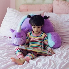 Animal Adventure Soft Landing Nesting Nooks Unicorn Backrest – Plush Purple/Blue
