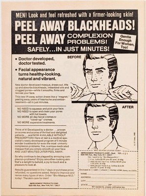 BIO-MASQUE MD SKIN CARE FOR MEN-1983 VTG 8X11 MAGAZINE PRINT AD ADVERT CLIPPING