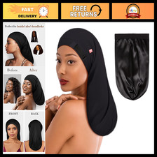 XL Silk Satin Bonnet for Braids Dreadlocks - Curly Frizzy Hair Sleep Cap