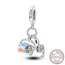 MULA 925 Sterling Silver Charm Colorful AAA CZ Colorful Radio For Women Bracelet