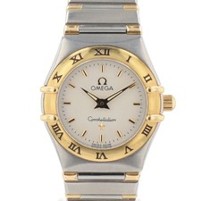 Omega Constellation 22.5mm Cream Index 18KY Gold Steel Quartz Womens Watch