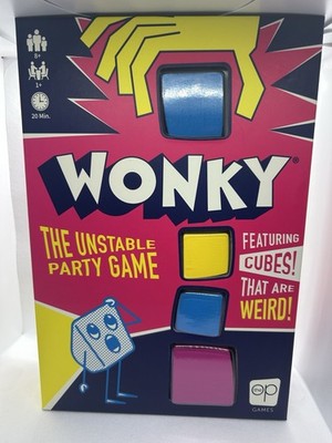 Wonky The unstable Party Game -  Board game with cards & cubes  - 8+ OP Games