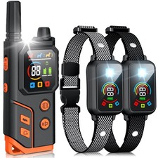 Shock Collar 2 Dogs 4000FT Remote Light Beep Vibration Waterproof Rechargeable