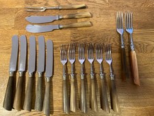 1930er Jahre Besteck J.A. Henckels Zwillingswerk Solingen mit Holzgriff Art Deco