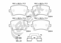 Bremsbelagsatz Scheibenbremse Hinterachse FüR VW Audi Seat Skoda Golf VI CC B7