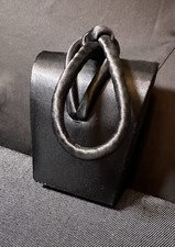 Vintage La Regale Black Satin Loop Knot Evening Bag Clutch Shoulder Strap EUC