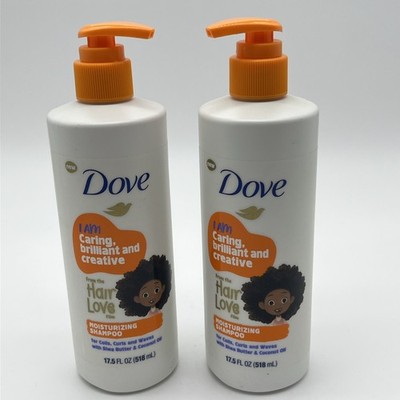 2 pack DOVE Kids Moisturizing Pump Hair Shampoo For Coils Curls Waves