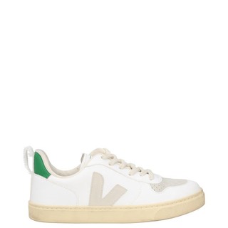 VEJA Boys Trainers White Green Beige Leather Low Top Lace Up UK 3 RRP 75