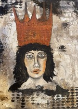 Original Mixed Media Outsider Art painting “Drama Queen”