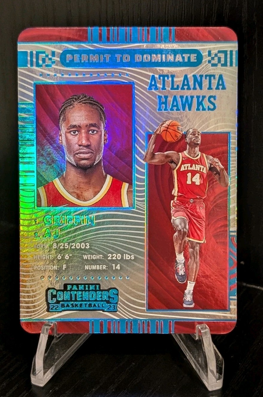 2022-23 Panini Contenders AJ Griffin Permit to Dominate Case Hit #1 ATL Hawks