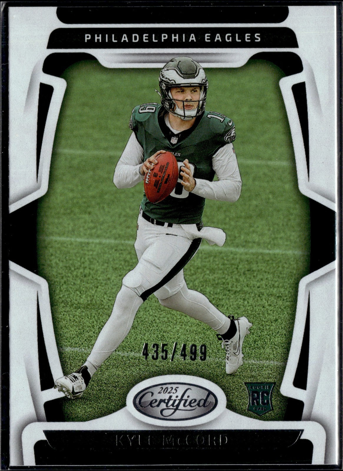 2025 Panini Certified #145 Kyle McCord Rookie #/499 Philadelphia Eagles R03