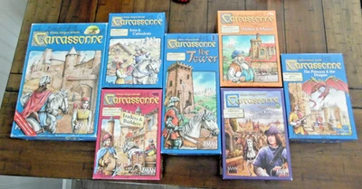 Carcassonne Base Game + Expansions 1,2,4,5,6 & Princess & The Dragon - Image 1 of 4