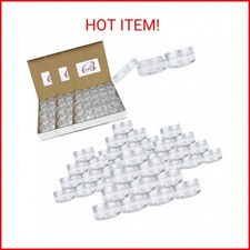 (Quantity: 200 Pieces) Beauticom 5G/5ML Round Clear Jars with Screw Cap Lid BPA