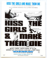 Kiss The Girls And Make Them Die (Film Theme) - 1967 USA Sheet Music