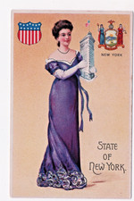 New York NY State Vintage Postcard Lady Flati...