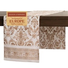 Table Runner 100% Cotton Double Layer Table Runners 108 inches Long Decorativ 