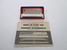 Vintage M Hohner Marine Band Harmonica Key A 1896 Box  instruction