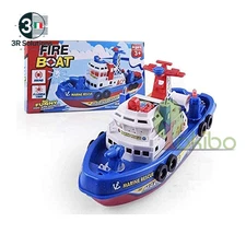 Spray Water Swim Pool Electric Boat Bathing Toys for Kids Rescue Model Fireboat