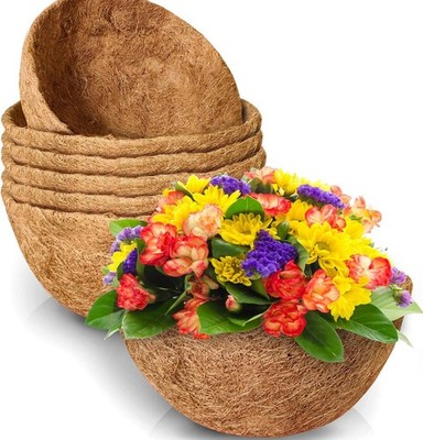 Coco Coir Liners 12/14/16'' Round Flower Hanging Basket Pot Inserts 2/3/4/6 PCS