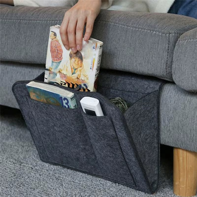 Felt Bedside Storage Bag Organizer Bed Desk Bag Sofa TV Remote Control Hanging C