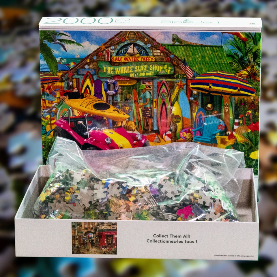 Surf Shop Surfboard Buggy Beach Big Ben 2000 Piece Jigsaw Puzzle (Sealed) - Image 2 of 3