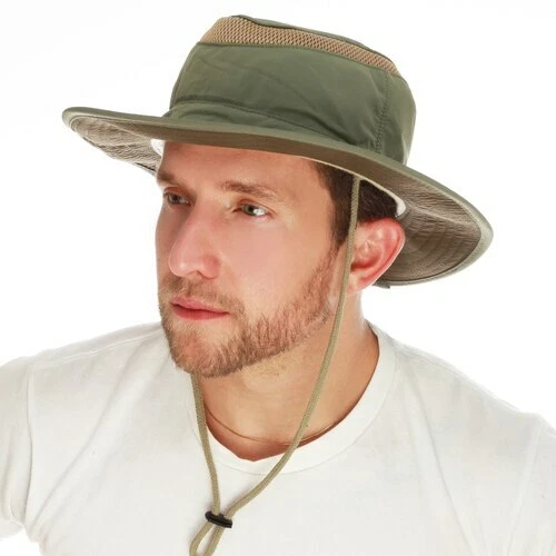 Sombrero Boonie Cubo Malla Safari Bolsillo Barbilla Correa UPF-50 Sol Transpirable BK2117 Foto 2 de 4