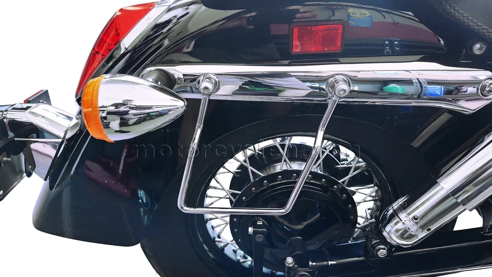 2004-up Honda Shadow VT750 VT 750 Aero Saddle Bag Support Brackets Bars Chrome - Image 2 of 4