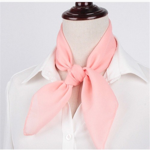 HOT Small Square Scarf Women's Chiffon Print Solid Color Garden 65CM Silk Scarf - Picture 23 of 30