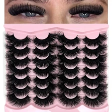 Mink Lashes Fluffy 20Mm Faux Mink Lashes Cat Eye Big Long False Eyelashes Dra...