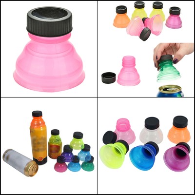 6 Pack Soda Can Savers Reusable Pop Drink Covers Lid Protector Spill Free Bottle (7795735164143)