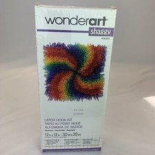 Wonderart SHAGGY LATCH HOOK KIT Pinwheel 12" x 12" NEW unopened
