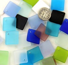Small Square Pendant Beads, Corner Drilled, 18mm, YOU PICK COLOR, 2 Pieces