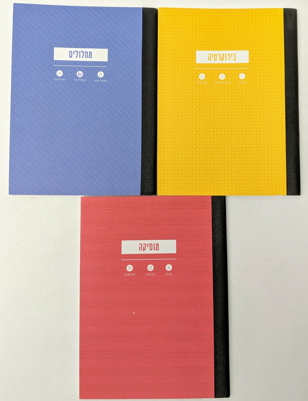 3-Pack Notebook Set: Music, Graph & Travel Journals in Foreign Languages  -image