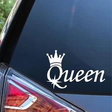 Queen Crown Styling White Vinyl Graphic Decal -  Car Truck Windows Decal vehicle