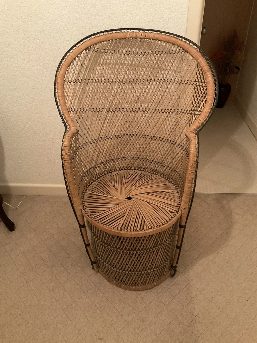 Vintage Retro Peacock Chair Wicker eBay