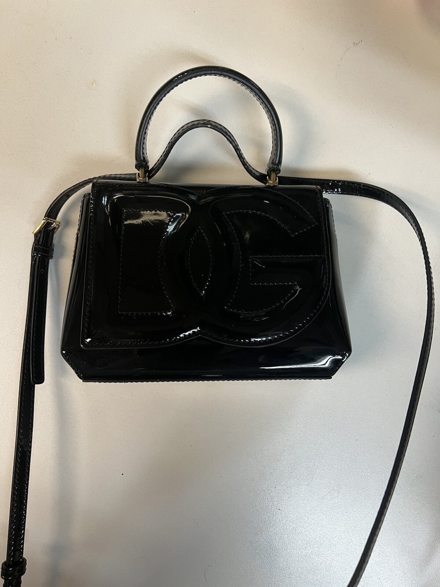 Dolce & Gabbana Mini Nero/Blk Patent Top Handle Bag (Retail