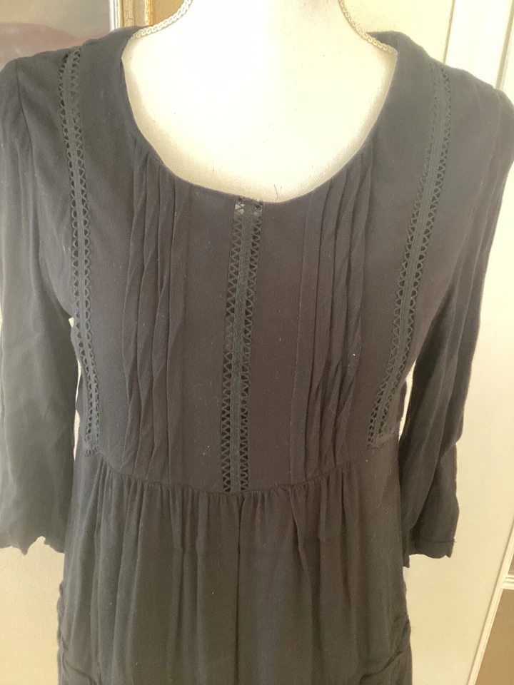 Damenkleid, Größe 36/S, schwarz, Hänger chen, dreiviertel Arm - Bild 2 von 4