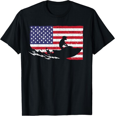 Cool Jet Ski For Men Women Skiers US American Flag Skiing Gift Unisex T