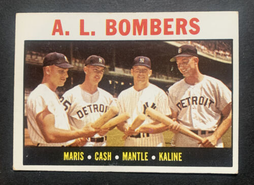 1964 Topps #331 Roger Maris Mickey Mantle Al Kaline A.L. Bombers Ex + Nice - Picture 1 of 6