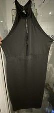 Women’s Long Black Halter Neck Bodycon Formal Dress Size 1XL